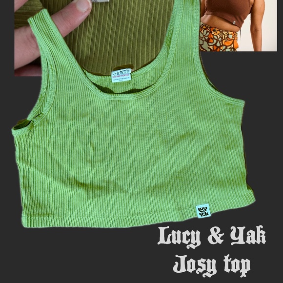 Green Lucy & Yak Josy vest cropped tank - Picture 1 of 3